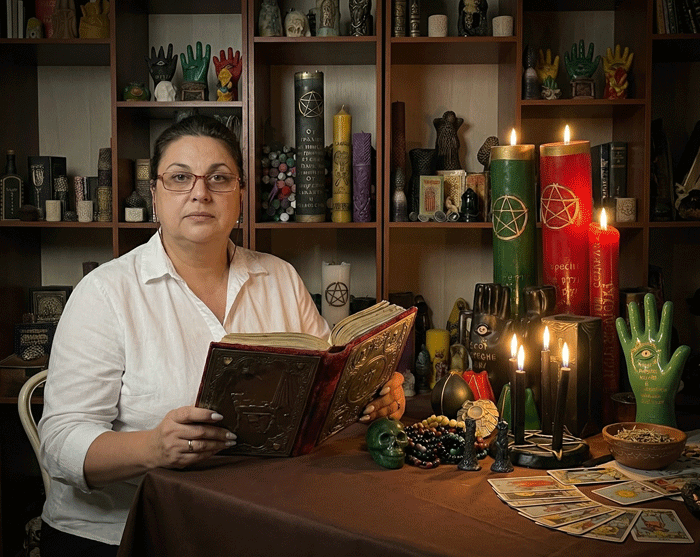 Таролог раскладывает карты